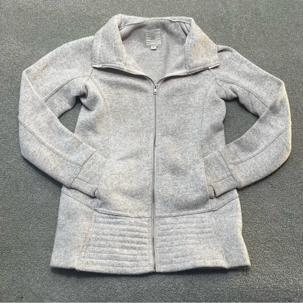 Thread & Supply Heathered Blush & Cream Fitted Zip-up Jacket S